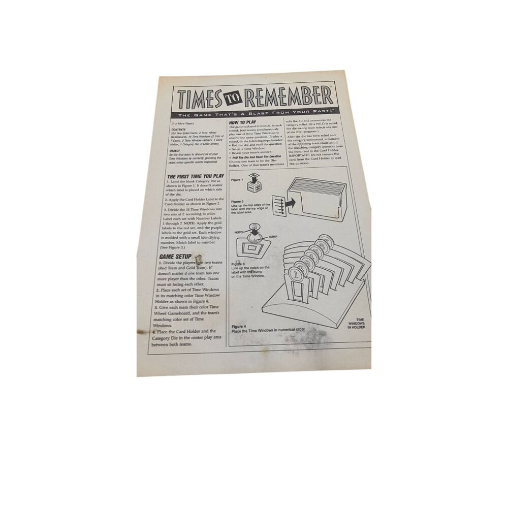 Vintage Times To Remember Trivia Board Game Nostalgic Retro Party Game - Picture 5 of 10